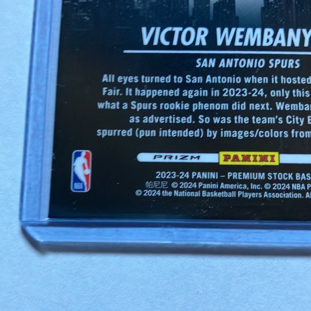 2023-24 Panini NBA Hoops City Edition Victor Wembanyama SA Spurs PRIZM Rookie RC - Picture 3 of 3